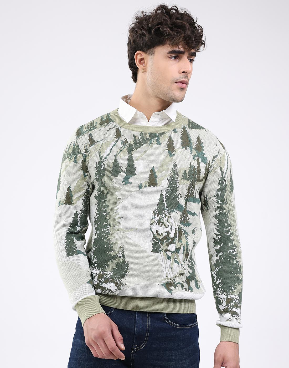 Monte Carlo Men s Round Neck Full Sleeve Pullover XL зелёный