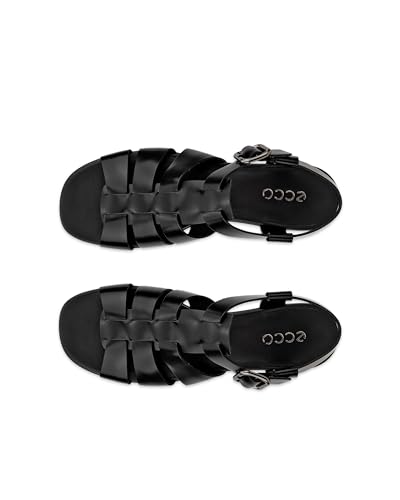 ECCO Sculpted Alba 25 Echtleder Damen Flache Riemensandalen, Schwarz, Größe 24,5 cm, 3E (23382301001)