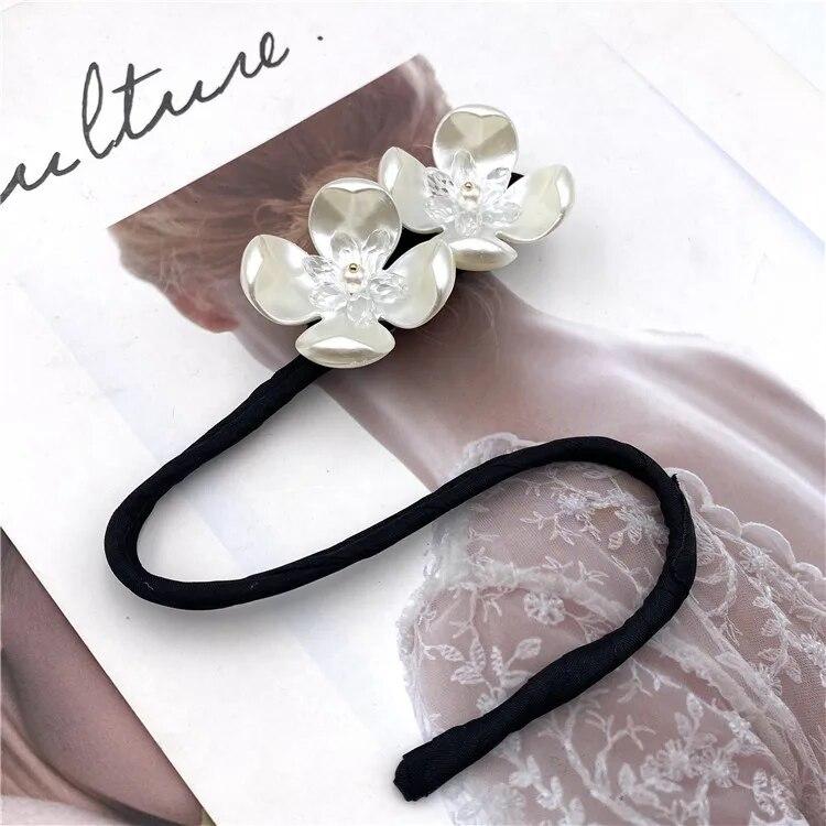 Shell Flower Hair Styling Tool Ball Head Flower Bud Head Bun Maker Bow Pearl Hair Pin Lazy Hair Dish Artifact Braids Maintenanc
