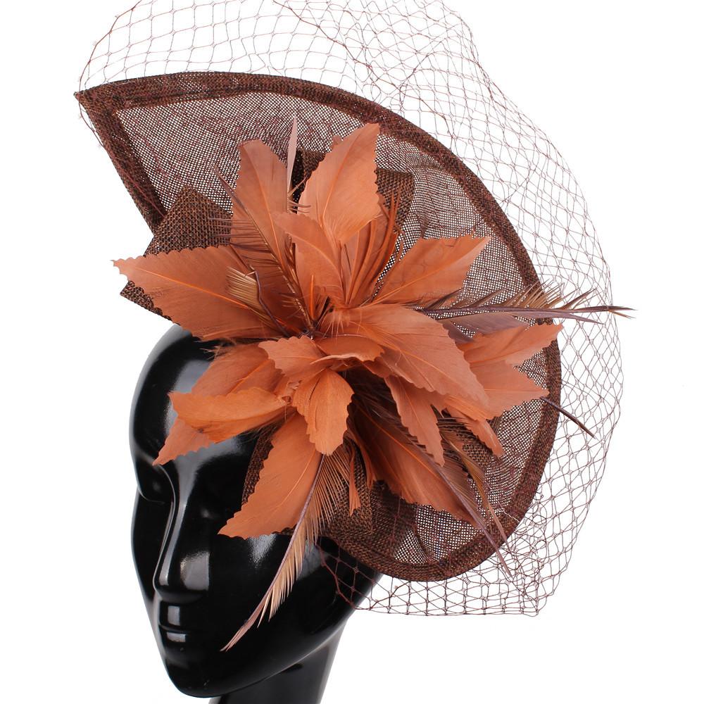 New European And American Style Deep Leather Pink Hair Accessories Mysterious Mesh Cover Headgear Gift Hat