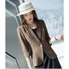 Women Korean Style Thin Cropped Blazer Casual Commute Outerwear For Petite