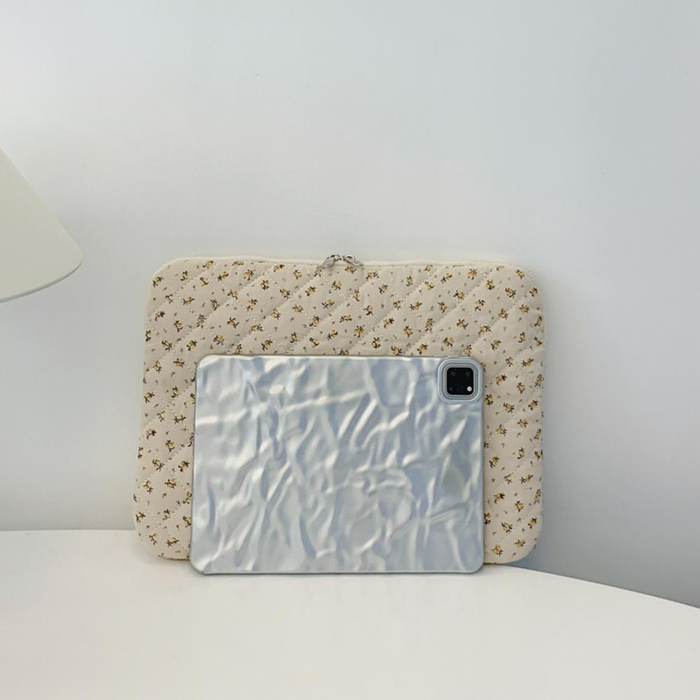 Flower Printed Laptop Carrying Case Quilted Laptop Case Protective Cute Computer Sleeve for 11-15 Inch Laptop Tablet