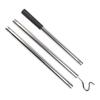 Adjustable Stainless Steel Clothes Rod Extension 35 to 51 Inches with S Hook for Hanging Clothes Plants and Household Items