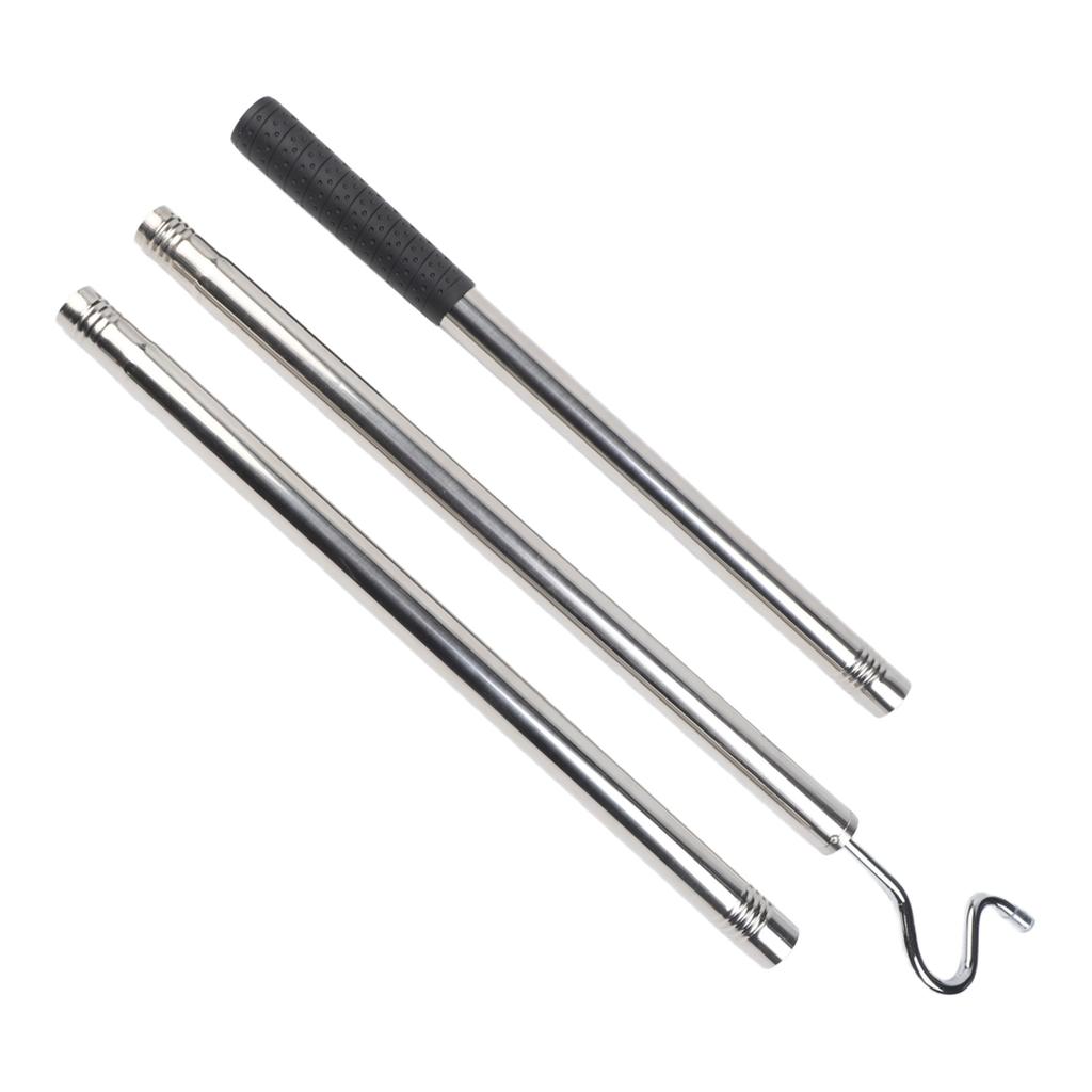Adjustable Stainless Steel Clothes Rod Extension 35 to 51 Inches with S Hook for Hanging Clothes Plants and Household Items