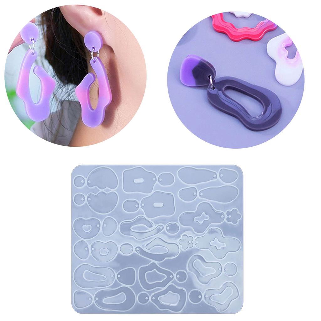 DIY Irregular Earring Molds Necklace Jewelry Pendant Making Mold DIY Crafts Keychain Pendant Mold Gift for Women Girl