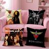 B-Bon J-Jovi Rock Cushion Cover Plush Fabric Soft Double-Sided Printed Sofa Warm Winter Home Gift Pillow Cover