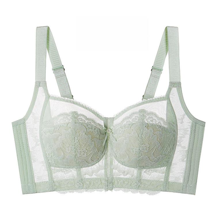 Lace Lingerie Women's Thin Adjustable Bra Breast Retraction Full-cup Bra Push Up Bra