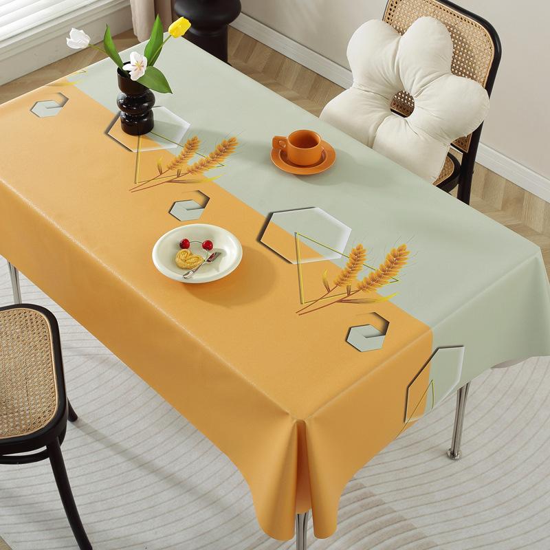 Tablecloth Fabric Waterproof And Oil-Proof Leave-In Rectangular Tablecloth Dining Table Cloth Coffee Table Pvc Student Desk Mat