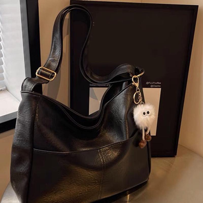 

Large Capacity Versatile Single Shoulder Crossbody Bucket Bag Retro Tote Bag кофейный