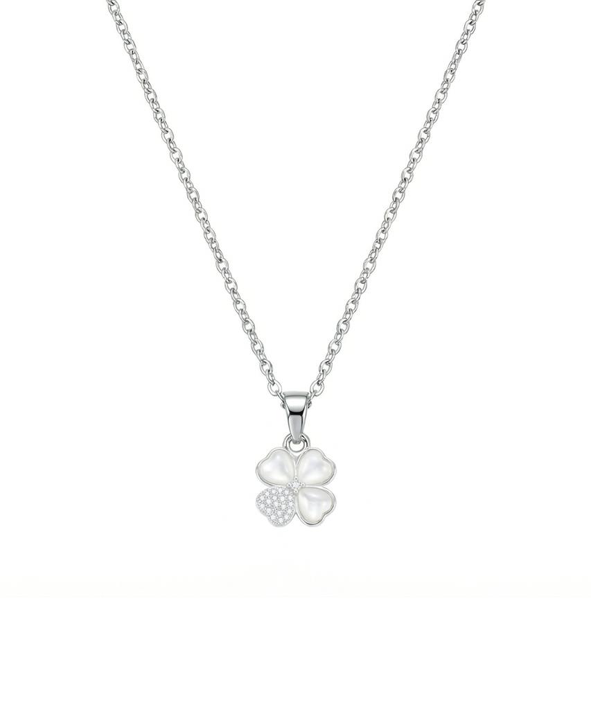 Julius1 Mother-Of-Pearl Four-Leaf Clover Women'S Chain Necklace Jsb-517