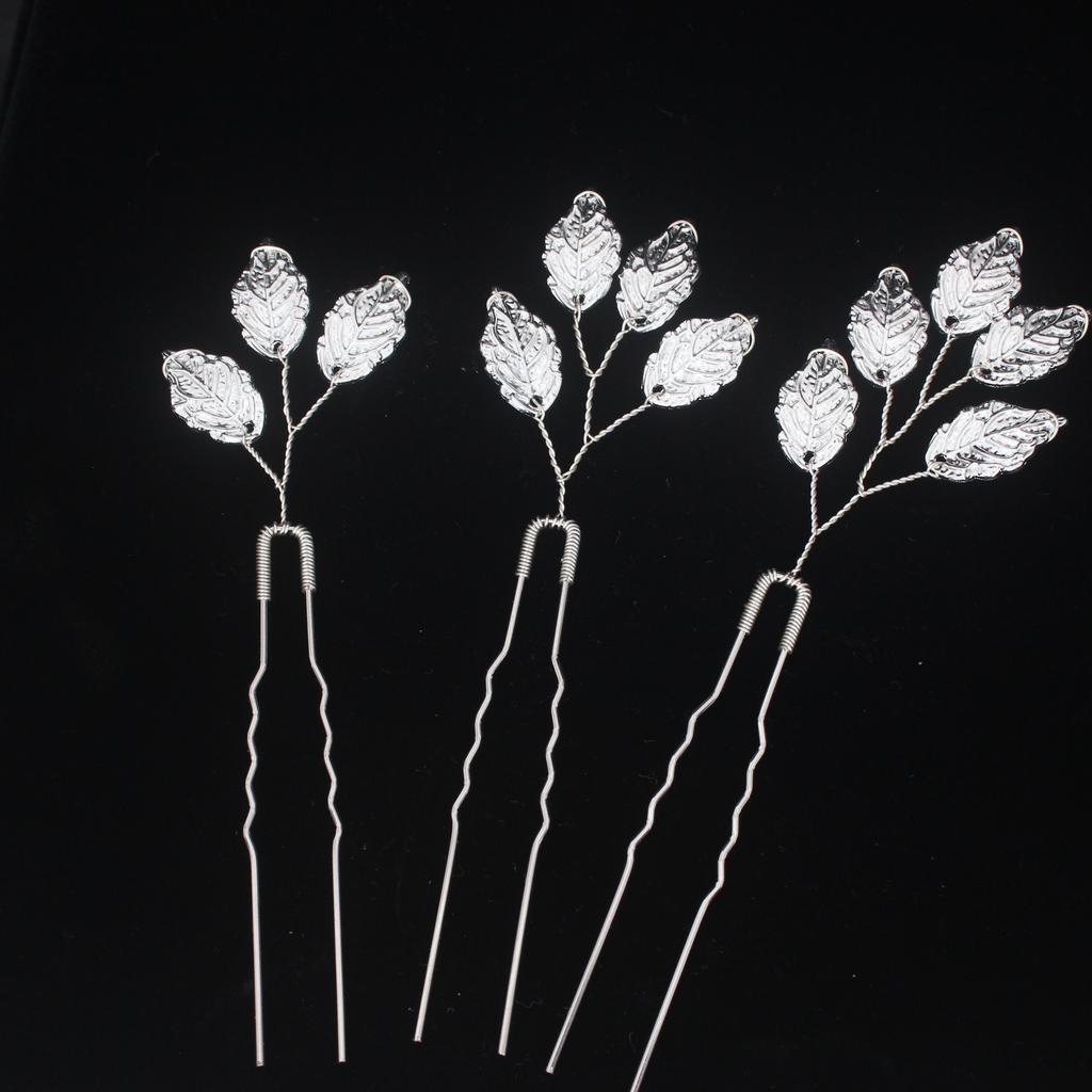 Women U-shaped Hairpin Pearl Barrette Clip Hairpins Leaf Bridal Hair Jewelry Accessories DIY Wedding Hairstyle Design Tools Gift