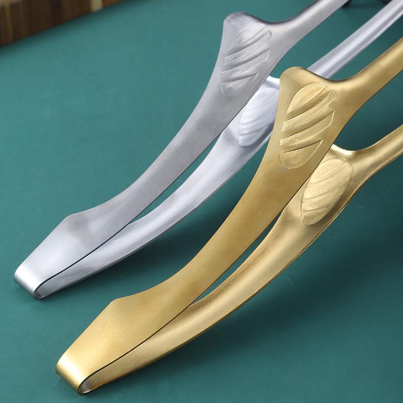 Stainless Steel BBQ and Bread Tongs for Home and Outdoor Cooking