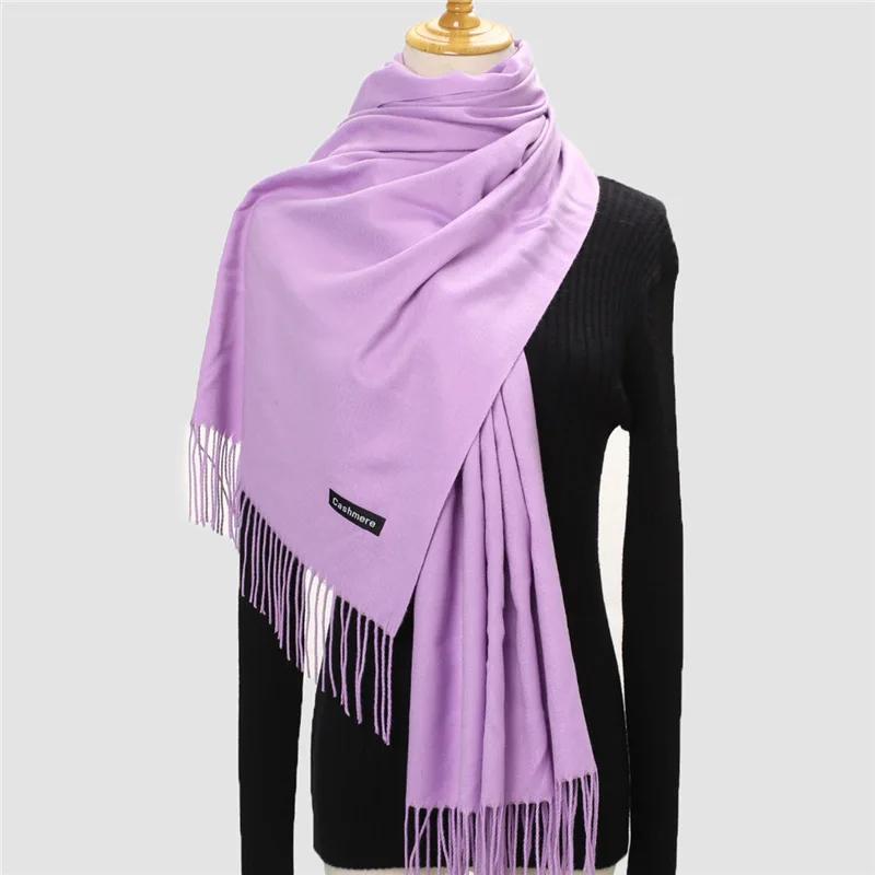 Autumn Winter Solid Imitation Cashmere Scarf for Men Women Tassel Intensification Warm Shawl Fashion Necklaces Wrap Long Scarves
