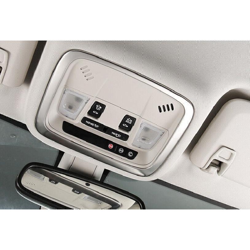 For Buick Regal 2018-2020 Silver Steel Roof Front Reading Light Cover Trim 2PCS