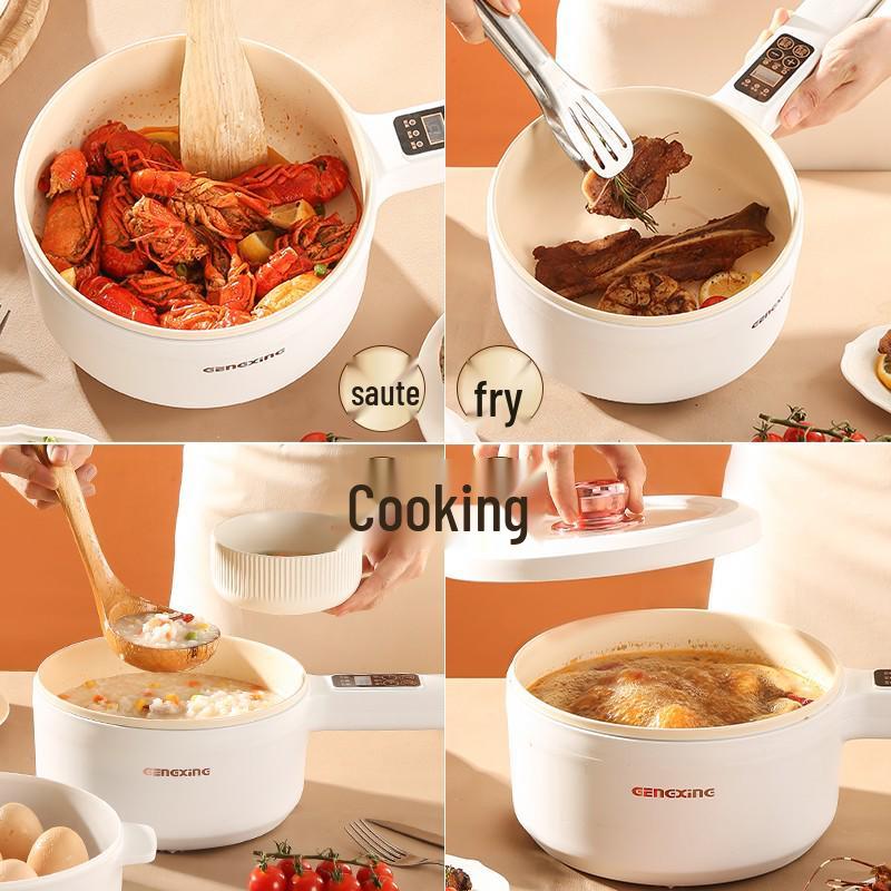 Compact Multi-functional Non-stick Electric Cooking Pot for Dorms – Ideal for Noodles, Baby Food, and More.