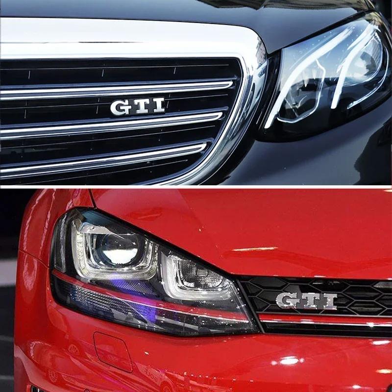 Hijk1 ·1Pcs Car Metal Badge Sticker Front Grille Decal Decoration For VW GTI Passat B6 Golf Mk7 Polo Tiguan Jetta T-ROC Sharan Touran