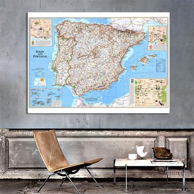 National Geographic-Spain and Portugal (1998) Map,Poster Wall Hanging,Study,Geographical,Tourism/Education Tool,Room Decor