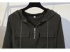 2023 Autumn Hooded Zipper Slit Dress for Women - Large Size, Slimming, Belly-Covering, Age-Reducing Style