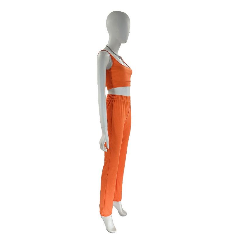 Women's Straight Draped Hip Tight Yoga Pants Solid Colour Sleeveless Vest Fashion Casual Pant Suit