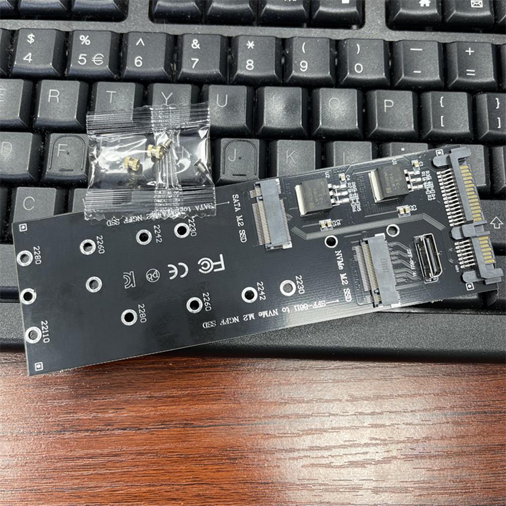 M.2 SSD To Sata Adapter Card Dual Protocol Adapter Card NVMe M.2 NGFF To SFF-8611 Expansion Card Fit for PC Desktop Mainboard