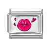 Sweet DIY Making Pink Y2K Italian Charm Bracelet Flowers Lips Bow Heart Eyes Music Bead Fit 9mm Stainless Steel Fashion Jewelry