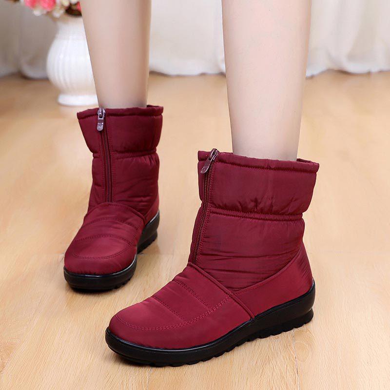 Gemütliche Neue Mode Damen Warme Schneeschuhe Mit Weicher Sohle Und Baumwollfutter Für Den Winter
