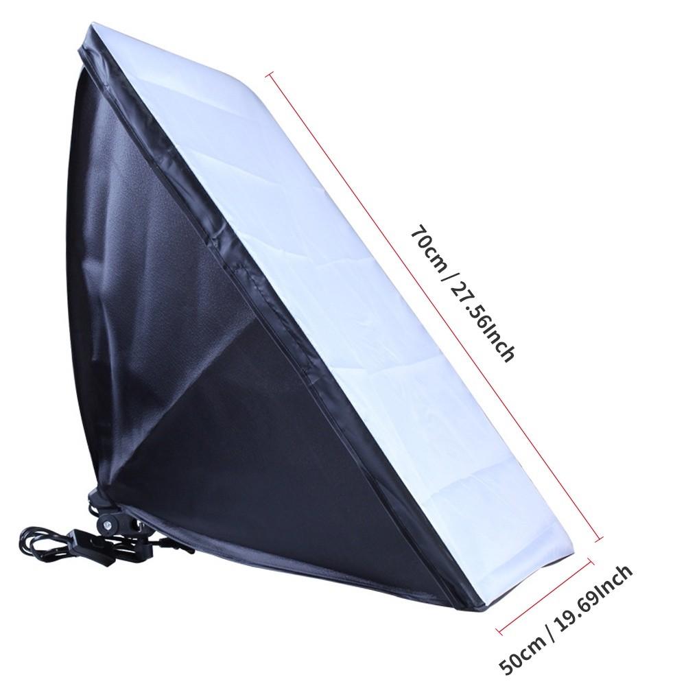 2PCS 50x70CM Softbox Lighting Kits With E27 Photographic Bulbs Studio Professional Photography Set