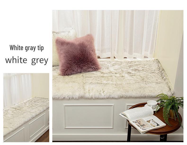 Nordic-Style Imitation Wool Plush Bay Window Blanket Mat - Customizable for Bedroom or Balcony