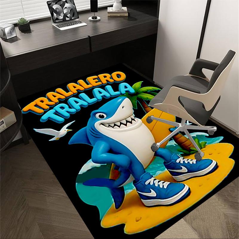 1pc Shark Surfboard Carpet, Office Rug Outdoor Mat Home Decor Area Carpet Festival
