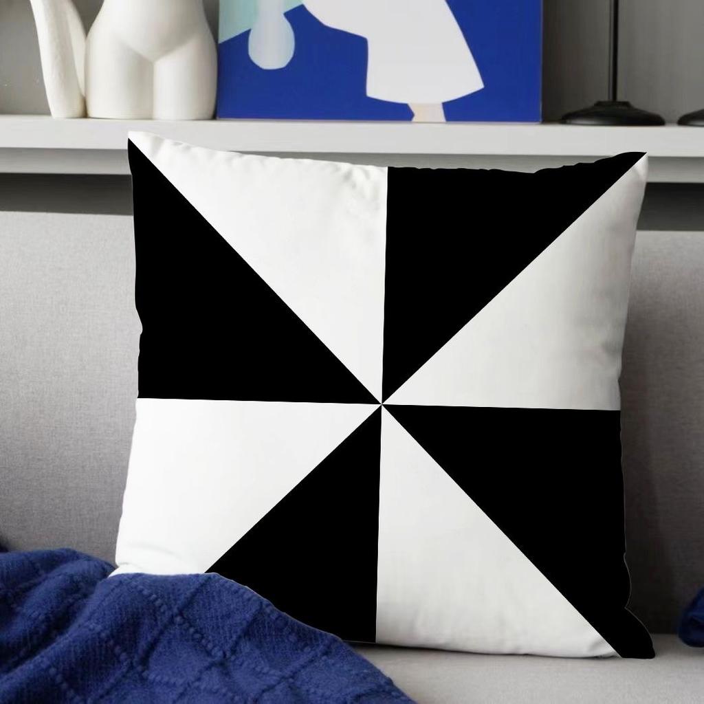 Ins Nordic Geometry Black and White Pillowcase Light Luxury Home Sofa Cushion Cover Living Room Bedroom Pillow Cover