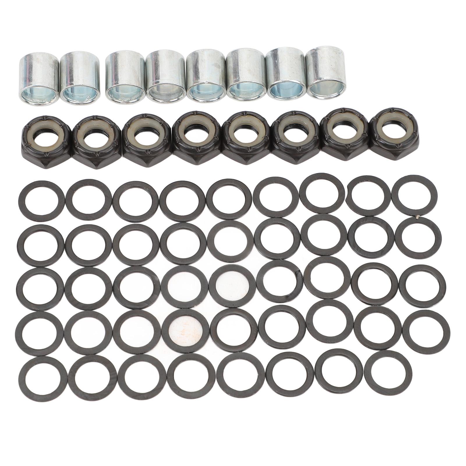

56PCS Skateboard Truck Hardware Kit Iron Spacers Axle Nuts and Speed Rings for Skateboard and Longboard