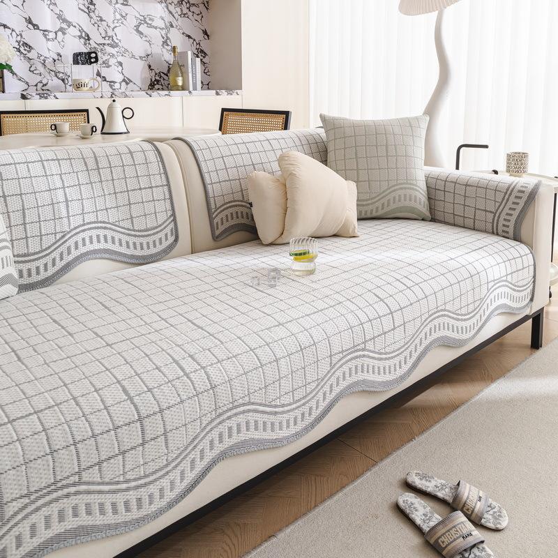 Summer sofa cushion  new ice silk straight row sofa mat seat cushion advanced cooling sofa cover cover cloth