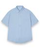 TOPBOY Solid Wrinkle-Free Loose Fit Plain Short Sleeve Shirt Sky Blue