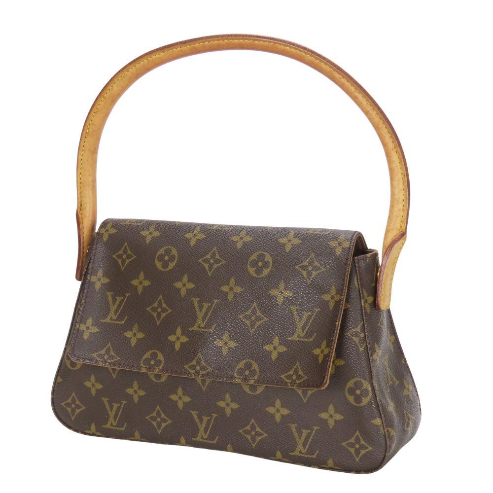Used LOUIS VUITTON Shoulder Bag Mini Looping M51147 Monogram/Nume Leather Brown