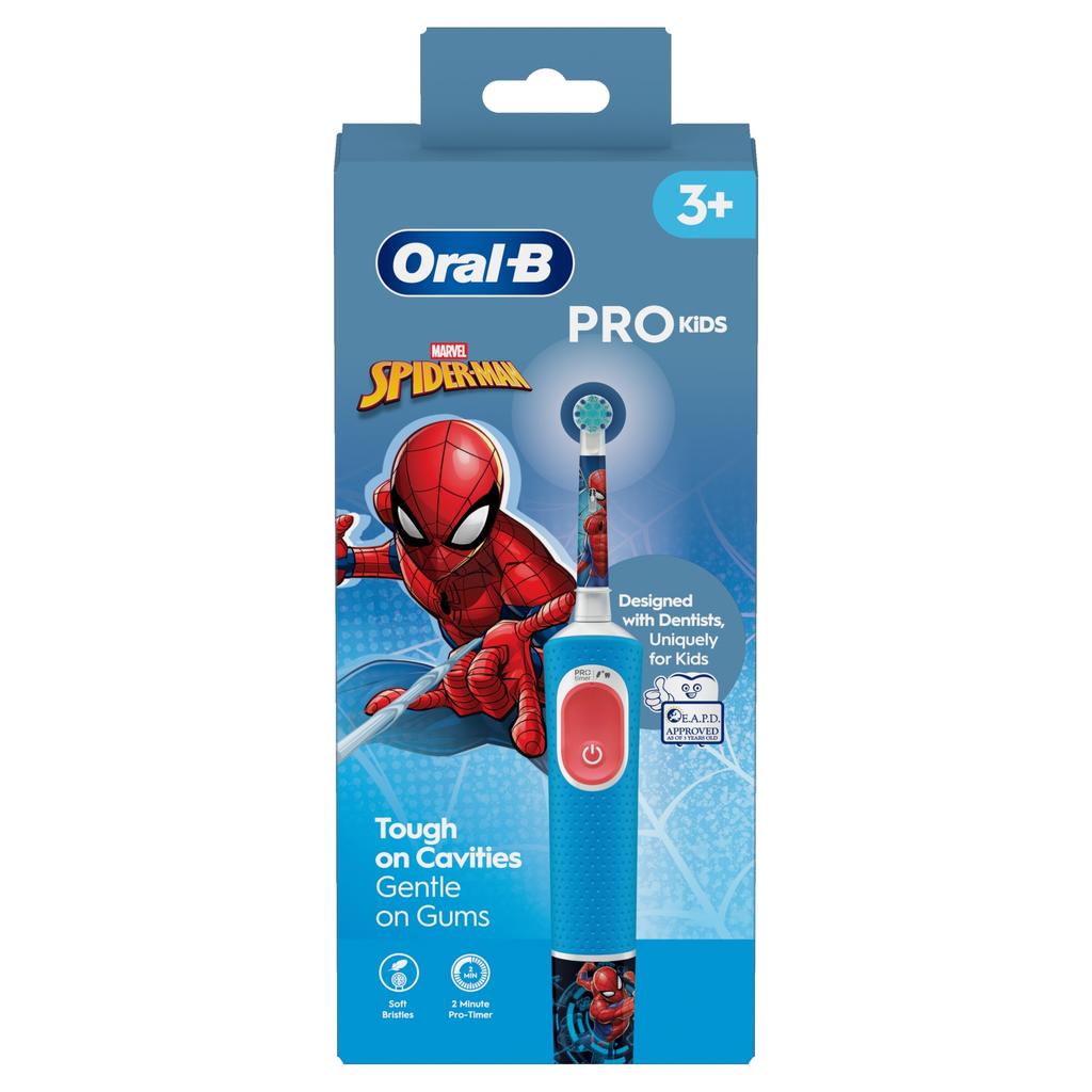 Oral-B Pro Kids 3+ Electric Toothbrush For Kids, Spiderman