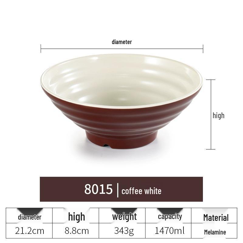 Net Celebrity Melamine Ramen Bowl: Two-Tone Creative Design, Large, Ideal for Mala Tang and Rice Noodles