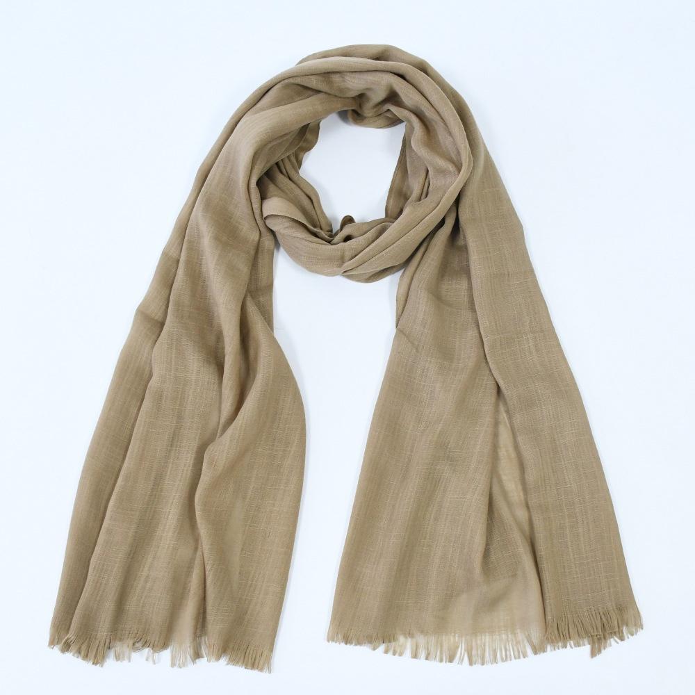 

Mary New Pure Color Slub Cotton Short Board Scarf Модна універсальна бавовна та льон М’яка та тонка шаль хакі