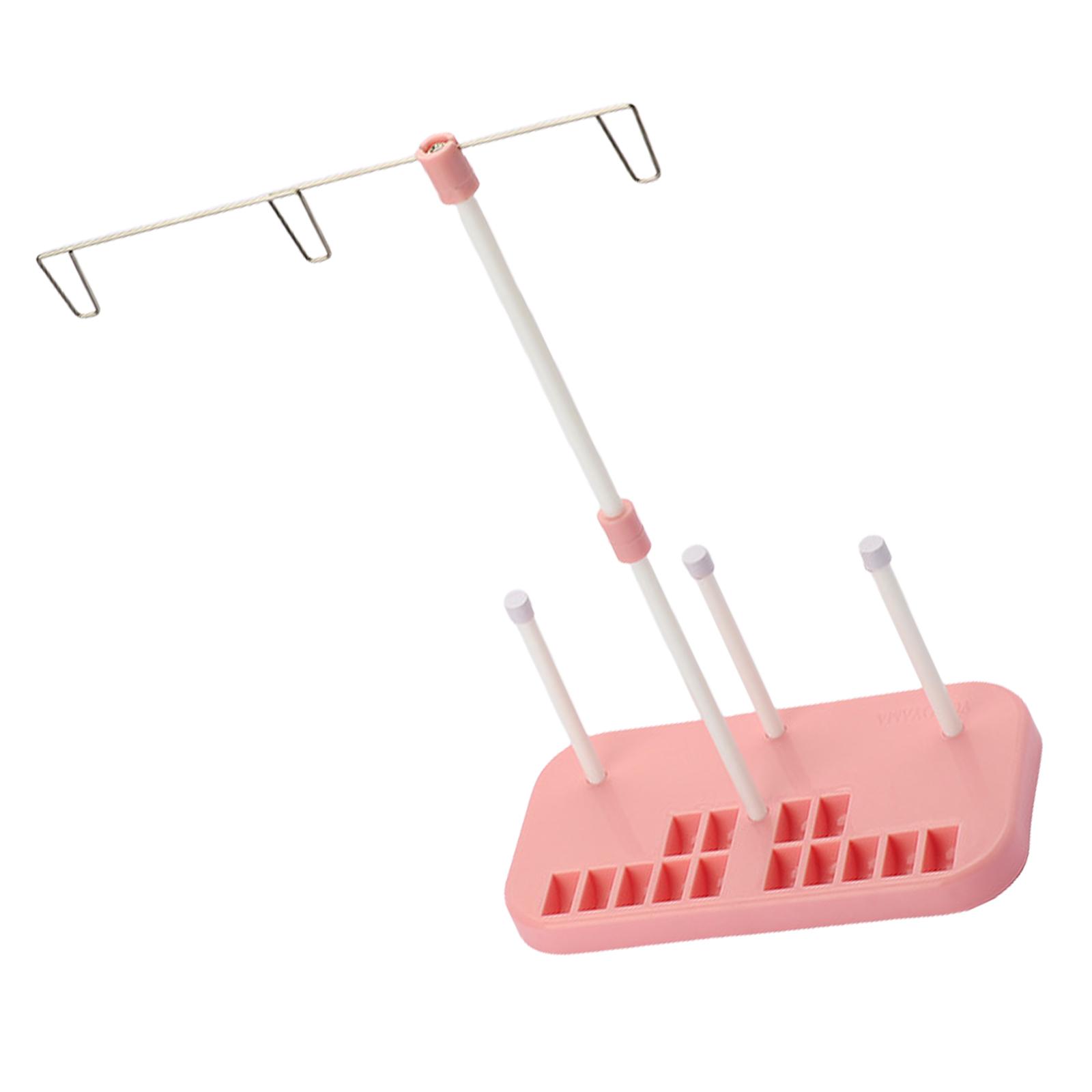 

Стойка для 3 катушек ниток для бытовой швейной машины, держатель катушек ниток для вышивальной машины, съемная стойка для хранения ниток розовый