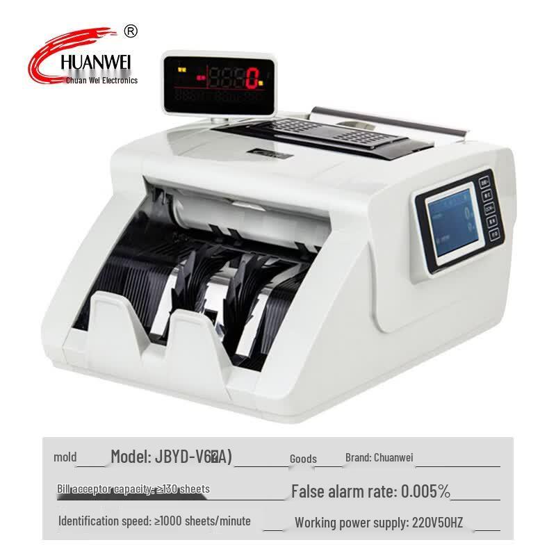 CHUANWEI V6 Smart Class A Banknote Counter CN Plug (adapter Included)