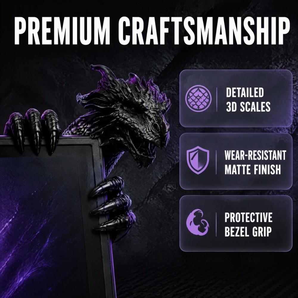 Simulated Scales Dragon Gamer Desk Statue 3D Printed Screen Side Dragon Figurine Study Room