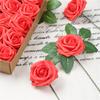 25pcs 8cm PE Foam Artificial Rose Flowers Fake Flower Wedding Decor DIY Scrapbooking Craft Home Decoration