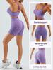 TK High Waist Seamless Yoga Set: Stretchy Three-Quarter Shorts & Sexy Bra with Chest Pads for Women