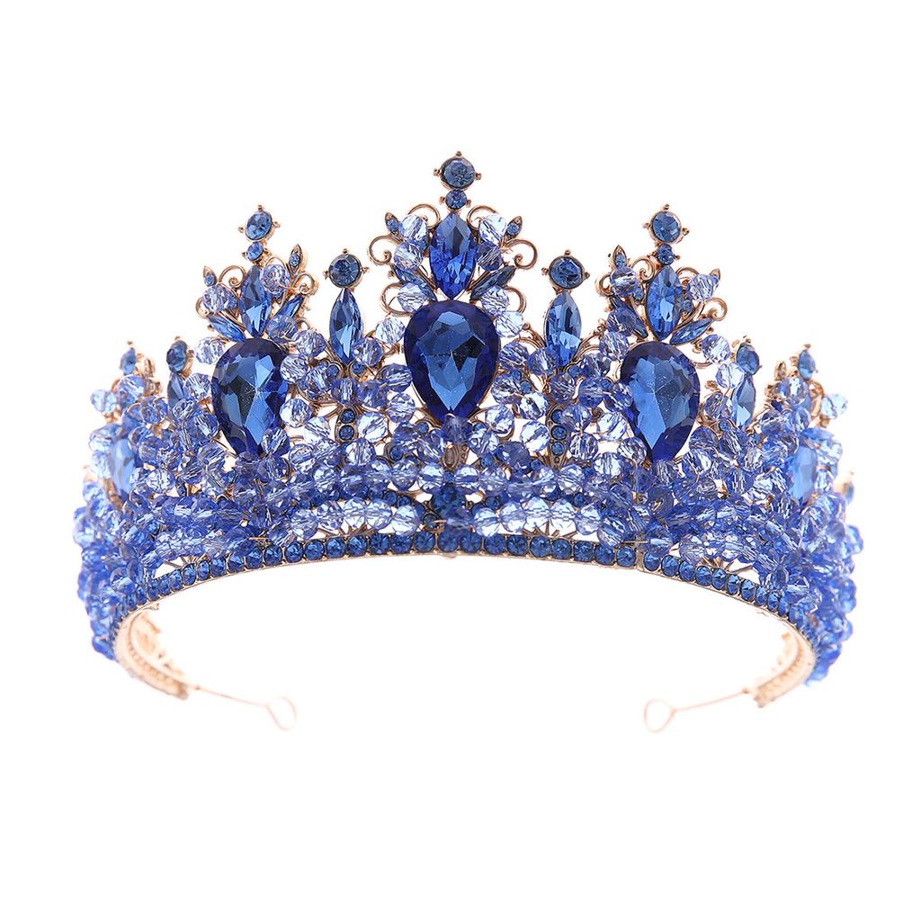 Wedding Hair Tiara Crystal Bridal Princess Pageant Crown Diamond Veil Hair Jewelry Headpiece