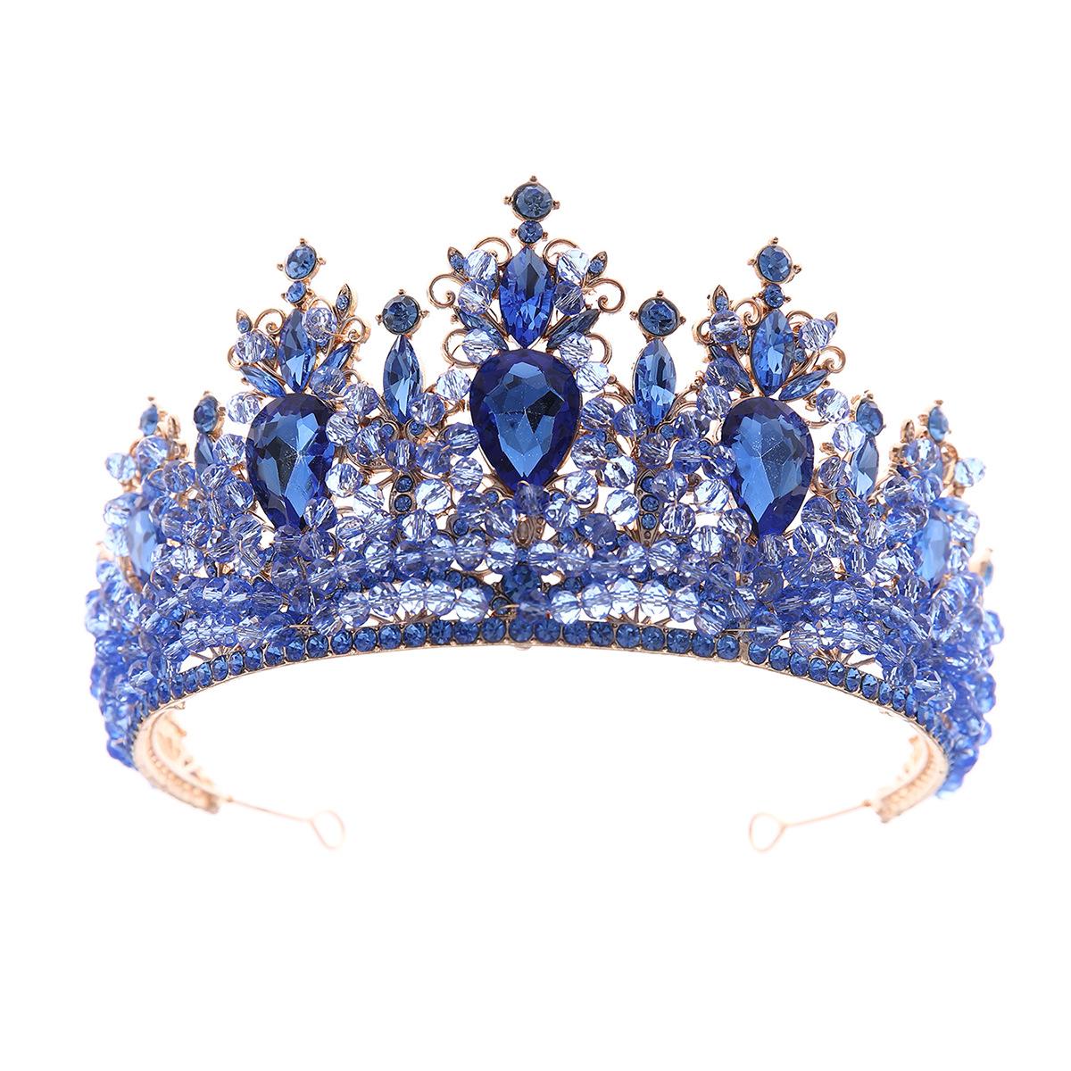 Wedding Hair Tiara Crystal Bridal Princess Pageant Crown Diamond Veil Hair Jewelry Headpiece