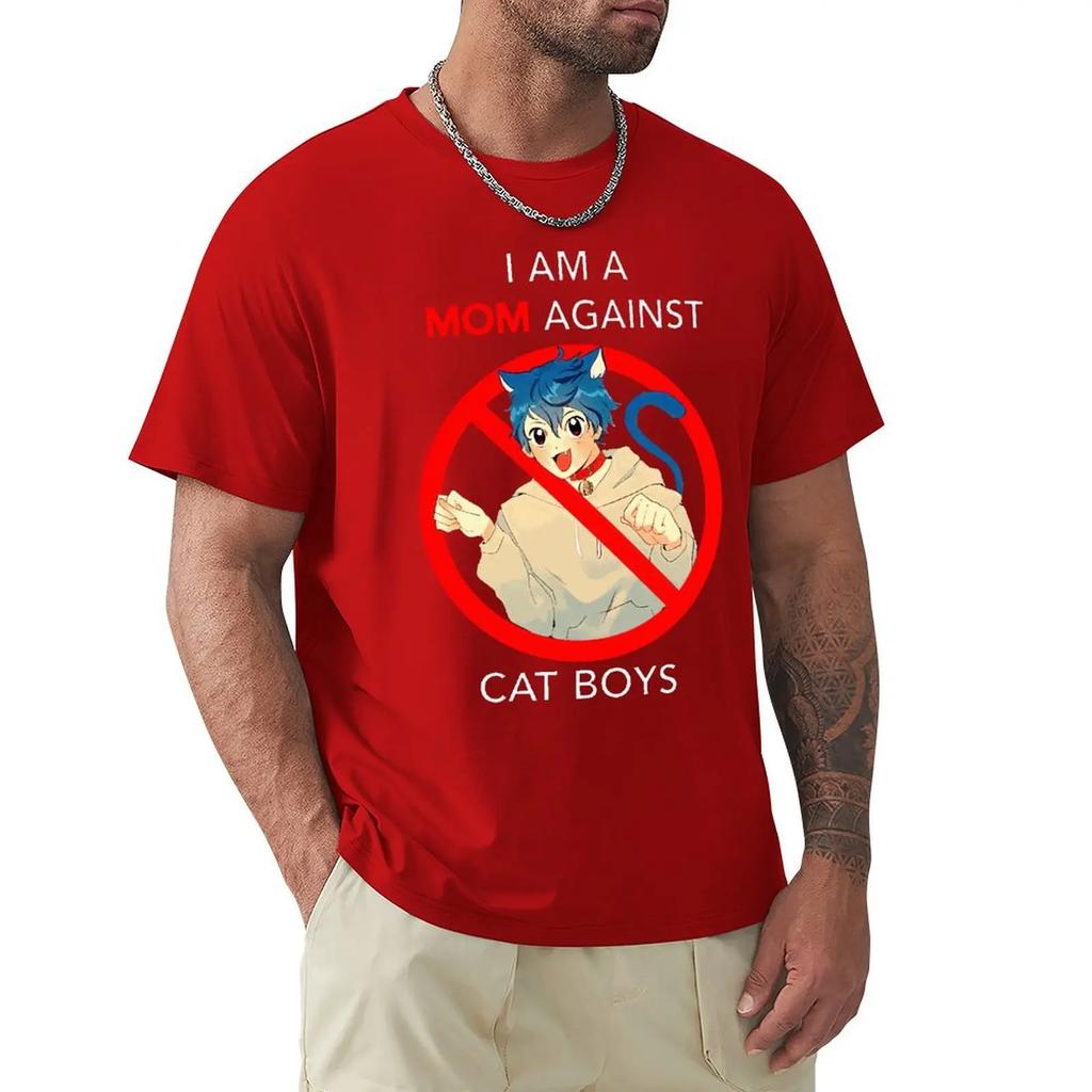 I Am A Mom Against Cat Boys Unisex Kawaii T Shirt Men Women Funny Anime TShirt Adult Cute Classic T-shirts Cotton Womens Top