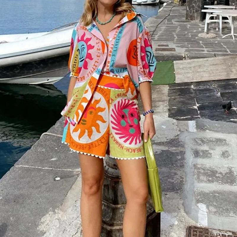 

Женский летний темпераментный комплект повседневных брюк с тонкими карманами