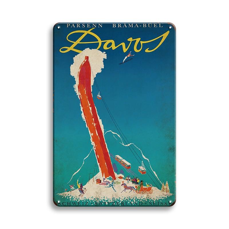 INEED SKIING Sport Vintage Metal Sign Wall Decor Retro Wall Decor Football Running Poster Decorative Tin Plate Wall Iron Plaque