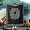 Black Base White Chinese Key Pattern Throw Blanket,Warm Lounge,Bedroom Decor,Birthday Anniversary Home Casual Favor