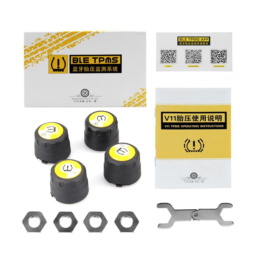 Car Tire Pressure Sensor Android IOS BLE TPMS External Alarm Tire Pressure Sensors Bluetooth-Compatible 4.0 5.0 BT4.0 External Car