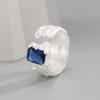 PANJBJ Anello Geometrico in Argento Sterling 925 con Giada di Hotan per Donna Ragazza Regolabile Gioielli Delicati Retrò Regalo di Compleanno Dropshipping